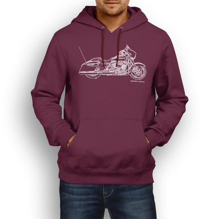 JL Illustration For A Harley Davidson Street Glide Motorbike Fan Hoodie