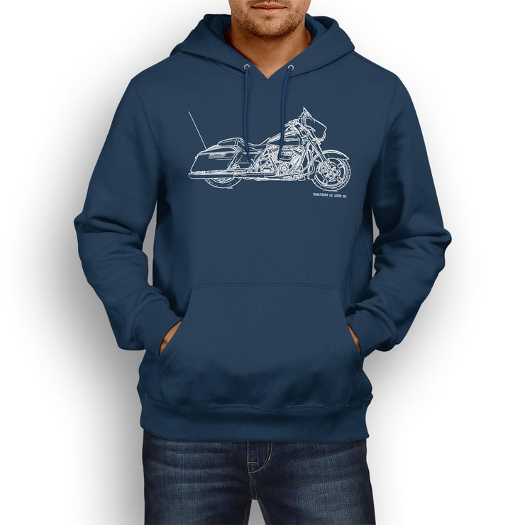 JL Illustration For A Harley Davidson Street Glide Motorbike Fan Hoodie