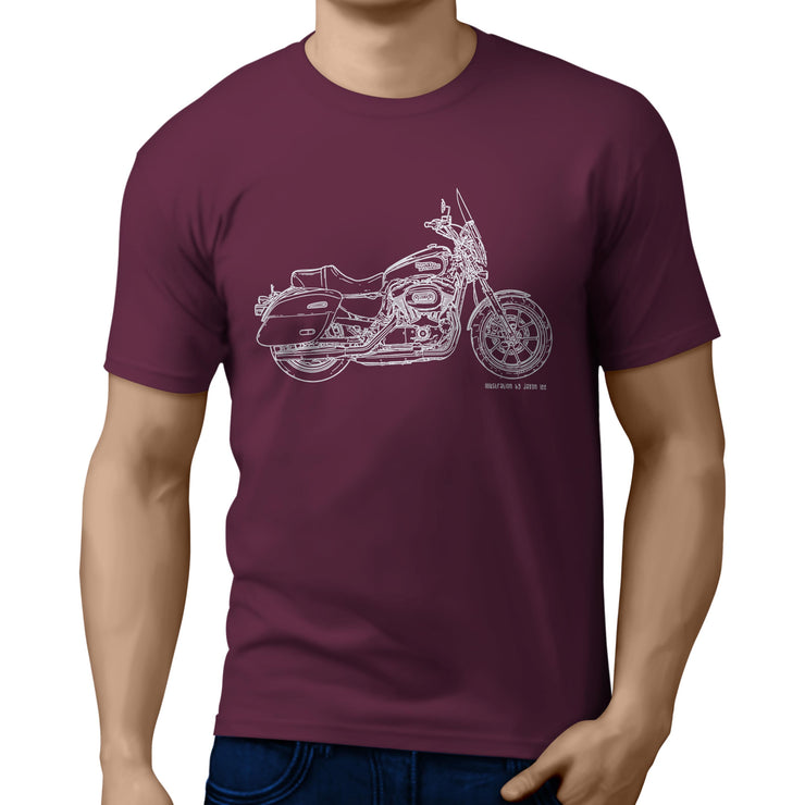 JL Illustration For A Harley Davidson SuperLow 1200T Motorbike Fan T-shirt