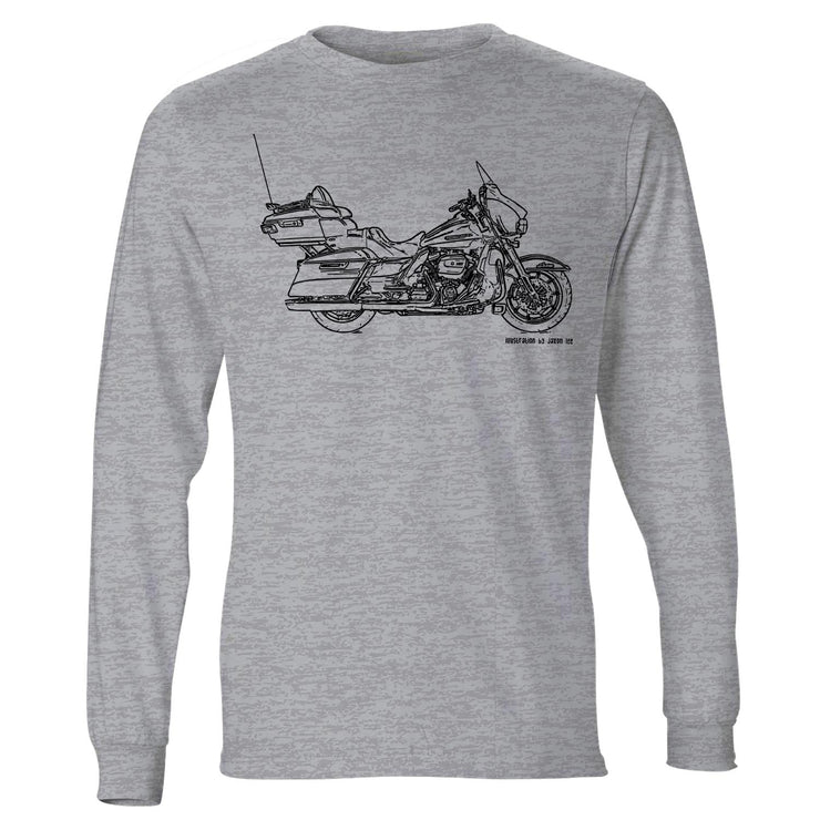 JL Illustration For A Harley Davidson Ultra Motorbike Fan LS-Tshirt