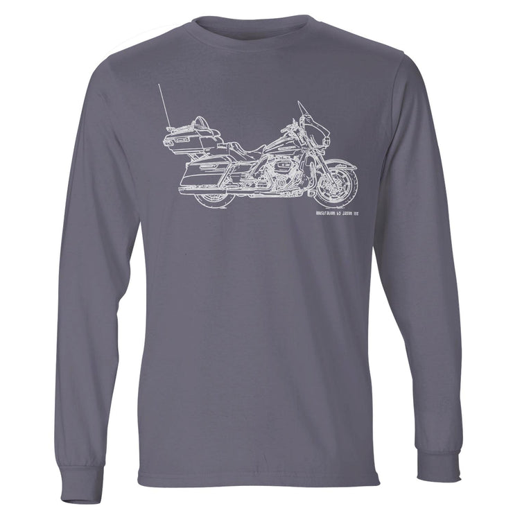 JL Illustration For A Harley Davidson Ultra Motorbike Fan LS-Tshirt