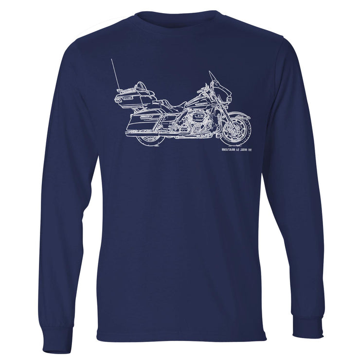 JL Illustration For A Harley Davidson Ultra Motorbike Fan LS-Tshirt