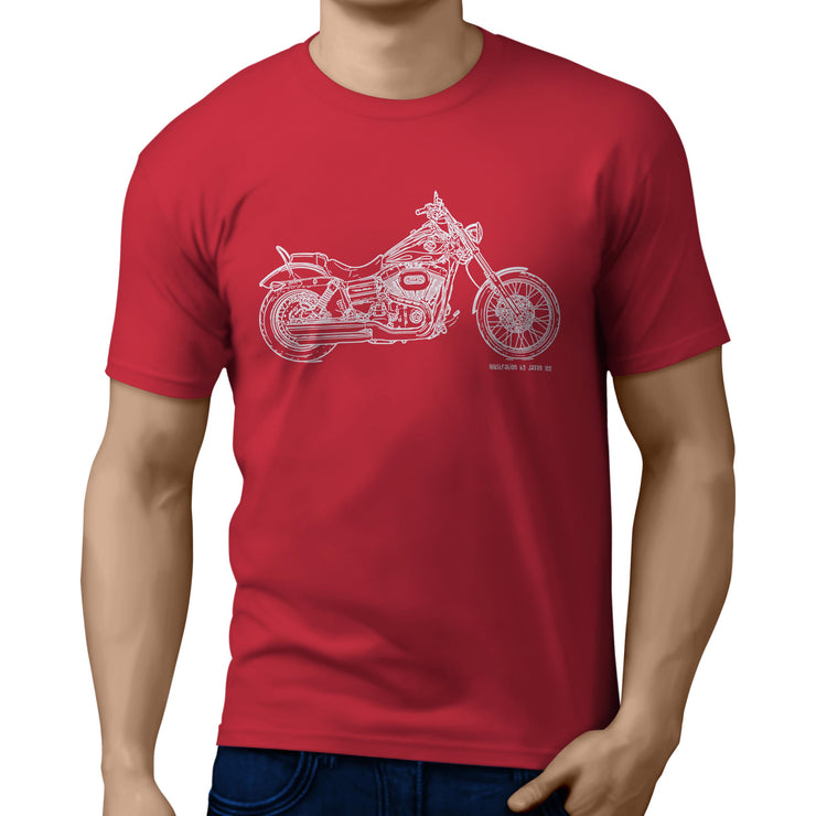 JL Illustration For A Harley Davidson Wide Glide Motorbike Fan T-shirt