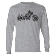 JL Illustration For A Harley Davidson Wide Glide Motorbike Fan LS-Tshirt