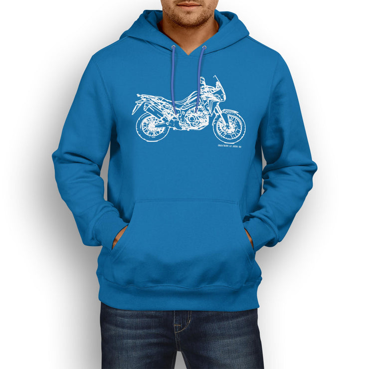 JL Illustration For A Honda Africa Twin 2016 Motorbike Fan Hoodie