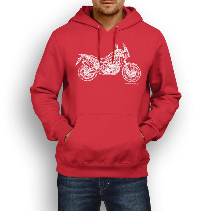 JL Illustration For A Honda CRF1000L Africa Twin Motorbike Fan Hoodie