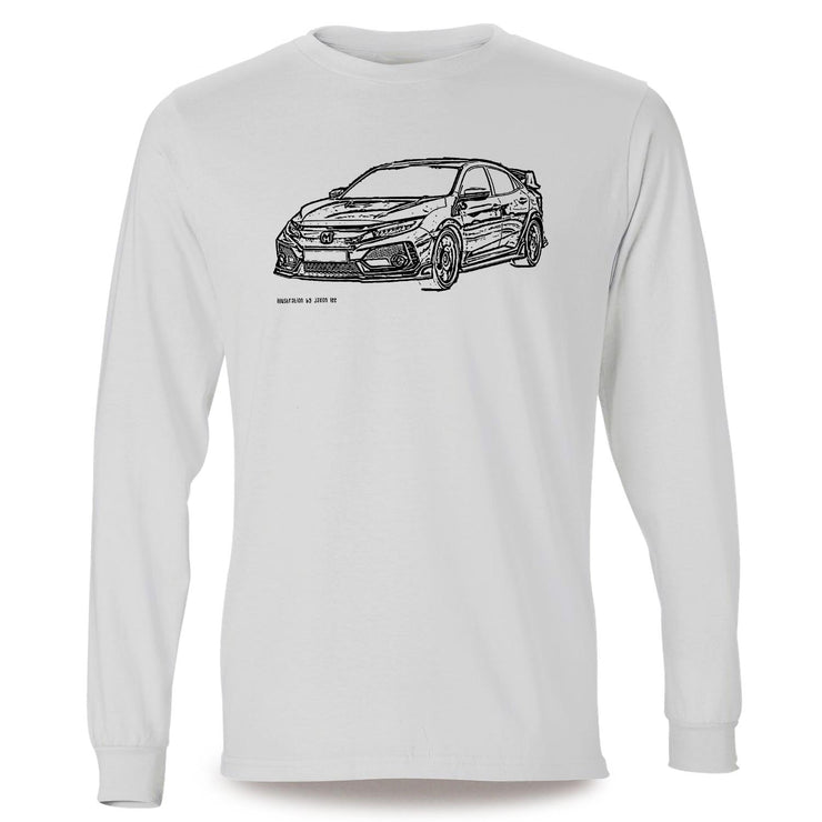 JL Illustration For A Honda Civic Type R Motorcar Fan LS-Tshirt