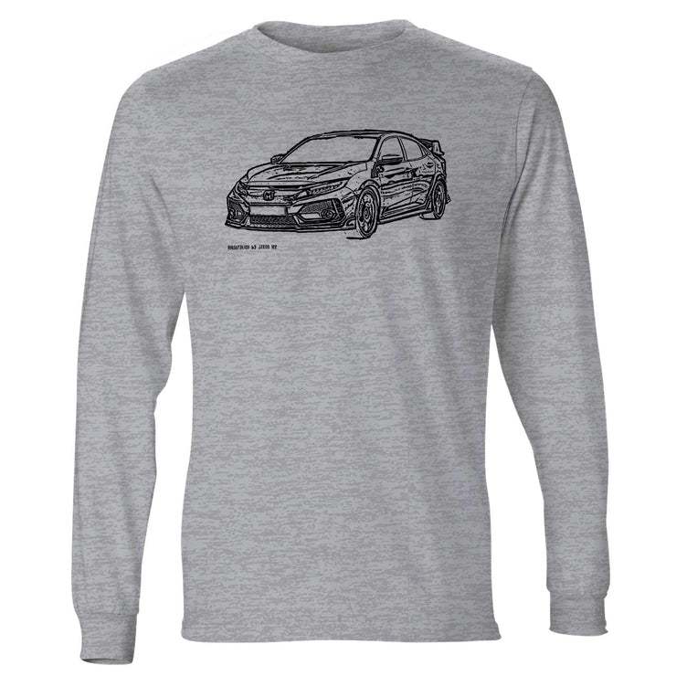 JL Illustration For A Honda Civic Type R Motorcar Fan LS-Tshirt