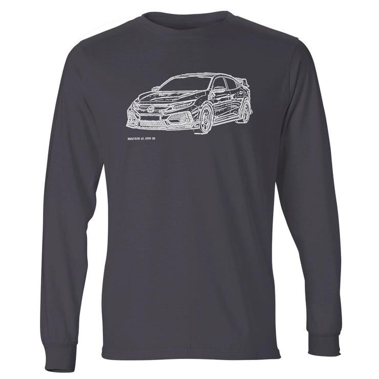 JL Illustration For A Honda Civic Type R Motorcar Fan LS-Tshirt