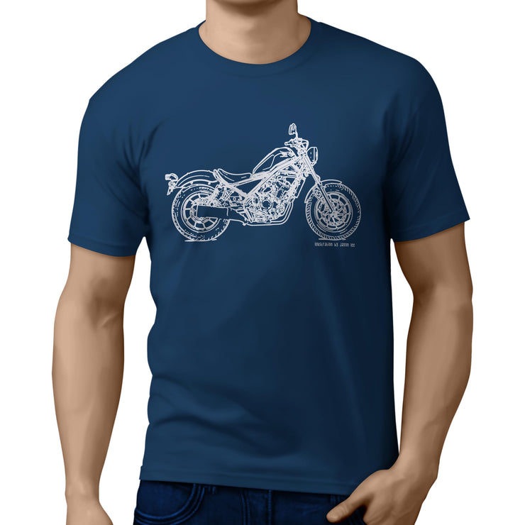 JL Illustration For A Honda Rebel 300 Motorbike Fan T-shirt