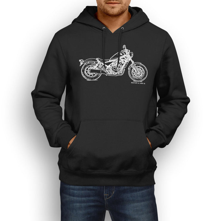JL Illustration For A Honda Rebel 500 Motorbike Fan Hoodie