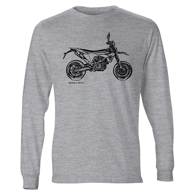 JL Illustration For A Husqvarna 701 Supermoto Motorbike Fan LS-Tshirt