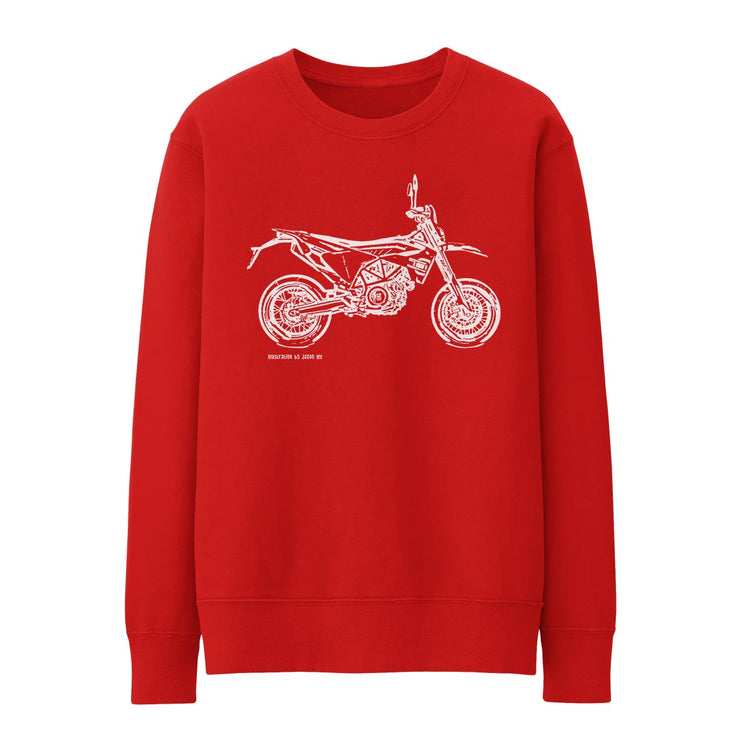 JL Illustration For A Husqvarna 701 Supermoto Motorbike Fan Jumper