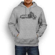 JL Illustration For A Indian Chief Classic Motorbike Fan Hoodie