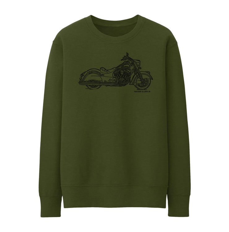 JL Illustration For A Indian Chief Classic Motorbike Fan Jumper