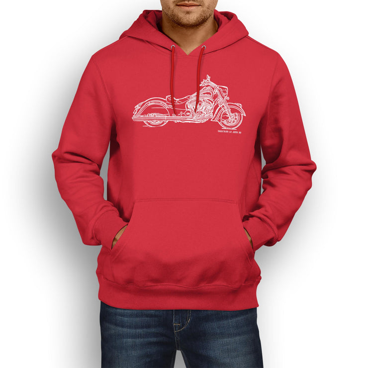 JL Illustration For A Indian Chief Classic Motorbike Fan Hoodie