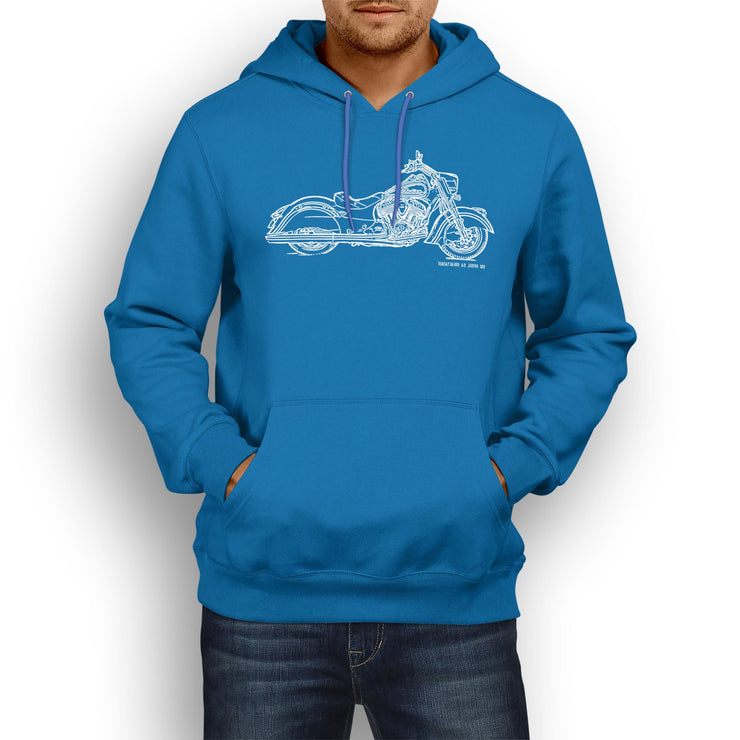 JL Illustration For A Indian Chief Classic Motorbike Fan Hoodie
