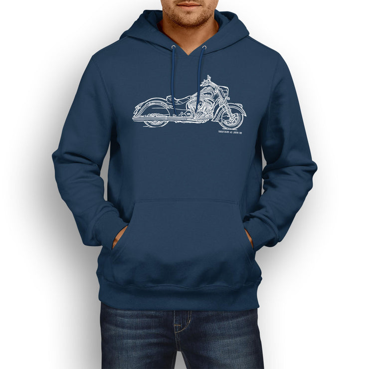 JL Illustration For A Indian Chief Classic Motorbike Fan Hoodie