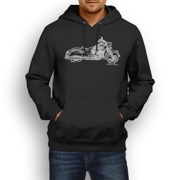 JL Illustration For A Indian Chief Classic Motorbike Fan Hoodie