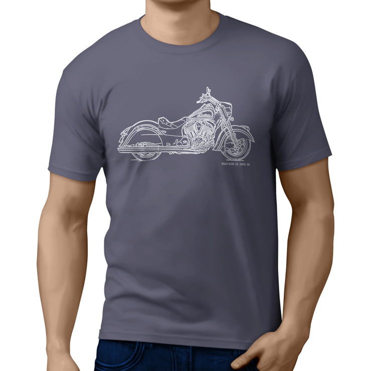 JL Illustration For A Indian Chief Classic Motorbike Fan T-shirt