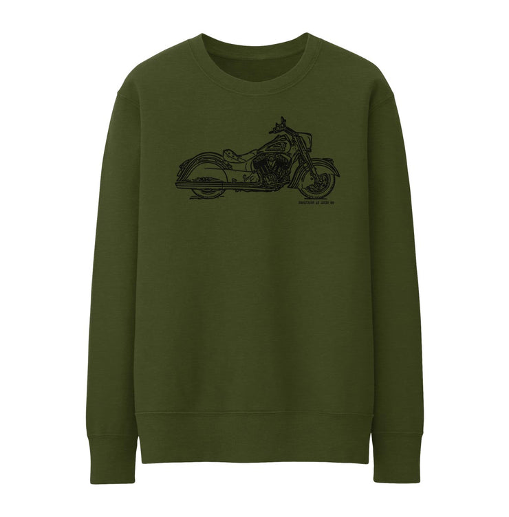 JL Illustration For A Indian Chief Dark Horse Motorbike Fan Jumper