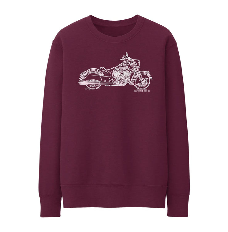 JL Illustration For A Indian Chief Dark Horse Motorbike Fan Jumper