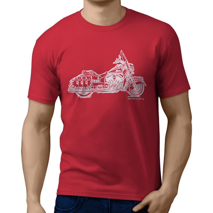 JL Illustration For A Indian Chief Vintage Motorbike Fan T-shirt