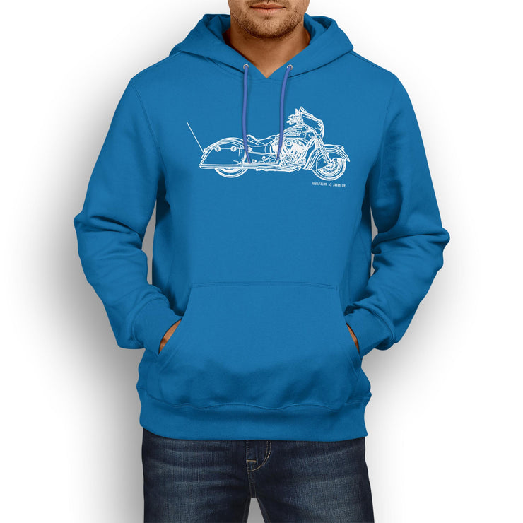 JL Illustration For A Indian Chieftain Dark Horse Motorbike Fan Hoodie
