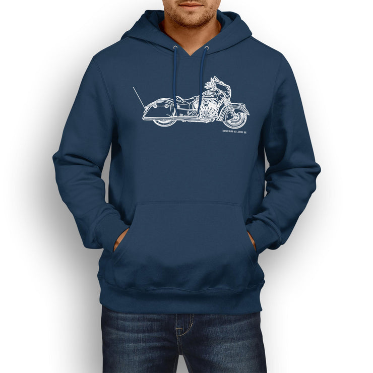 JL Illustration For A Indian Chieftain Dark Horse Motorbike Fan Hoodie