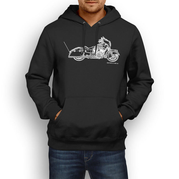 JL Illustration For A Indian Chieftain Dark Horse Motorbike Fan Hoodie