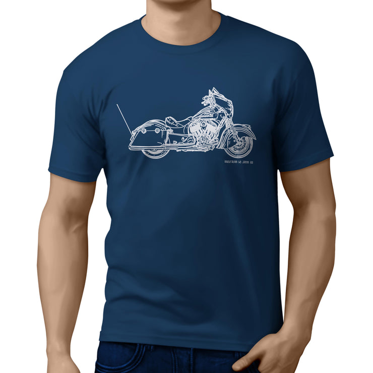 JL Illustration For A Indian Chieftain Dark Horse Motorbike Fan T-shirt