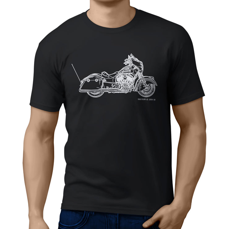 JL Illustration For A Indian Chieftain Dark Horse Motorbike Fan T-shirt