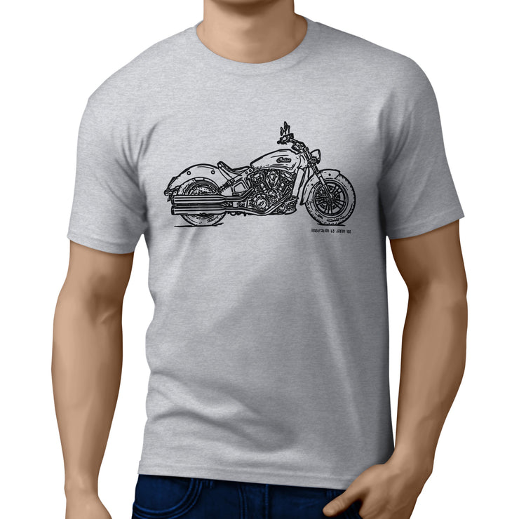 JL Illustration For A Indian Scout Sixty Motorbike Fan T-shirt