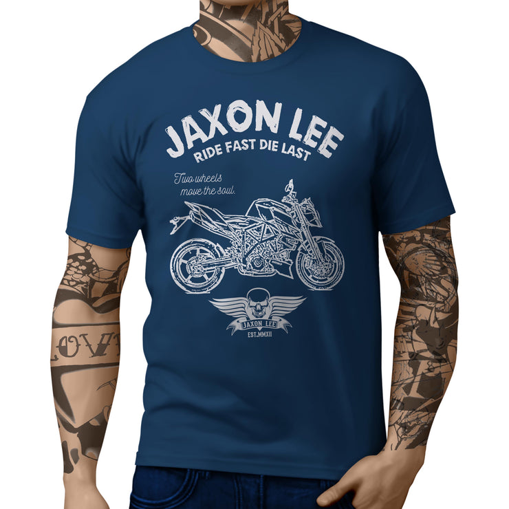 JL Ride illustration for a KTM 990 R Super Duke Motorbike fan T-shirt