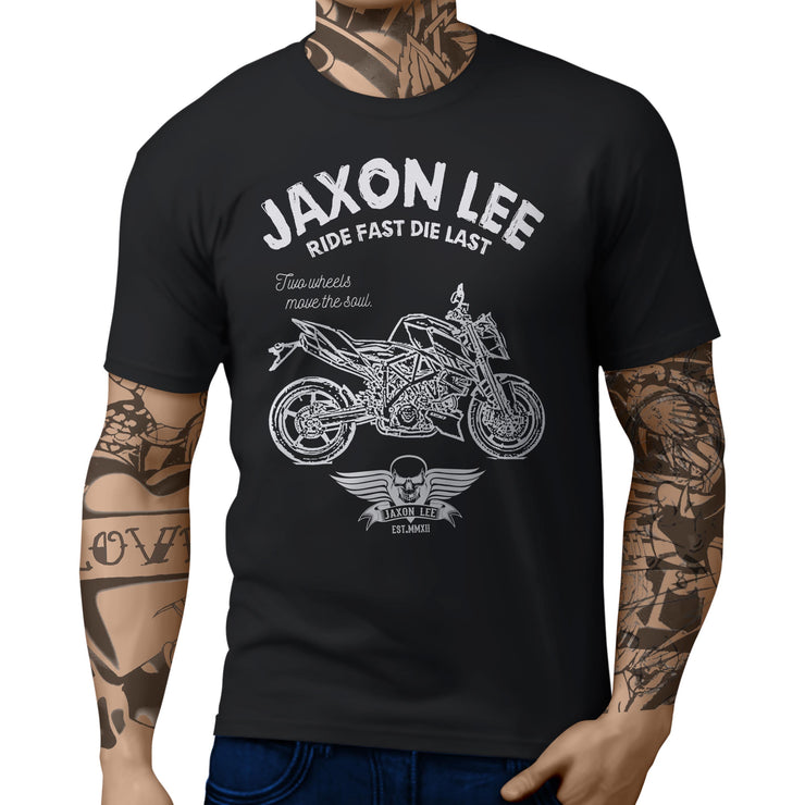 JL Ride illustration for a KTM 990 R Super Duke Motorbike fan T-shirt