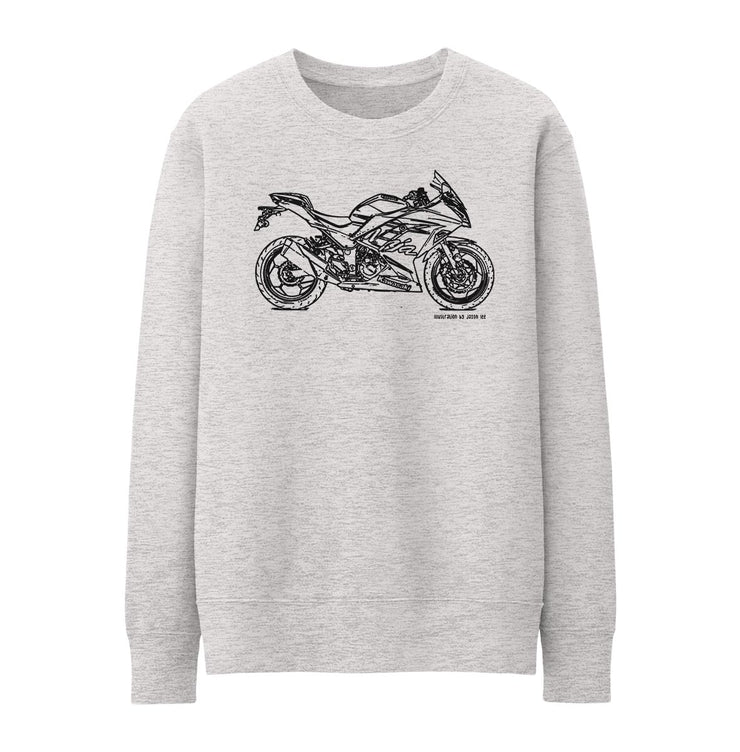 JL Illustration For A Kawasaki Ninja 300 Winter Motorbike Fan Jumper