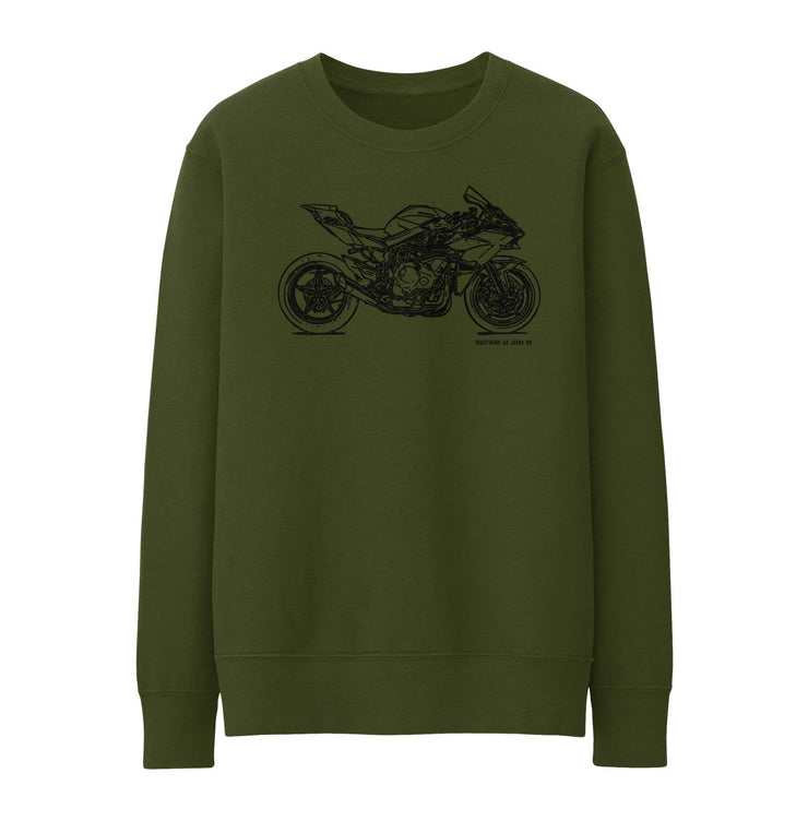 JL Illustration For A Kawasaki Ninja H2R Motorbike Fan Jumper