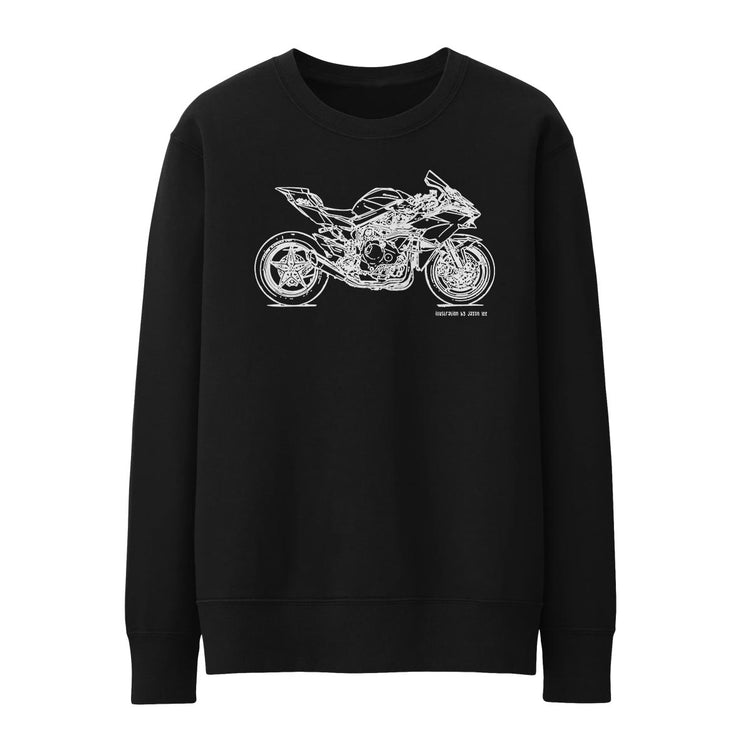 JL Illustration For A Kawasaki Ninja H2R Motorbike Fan Jumper