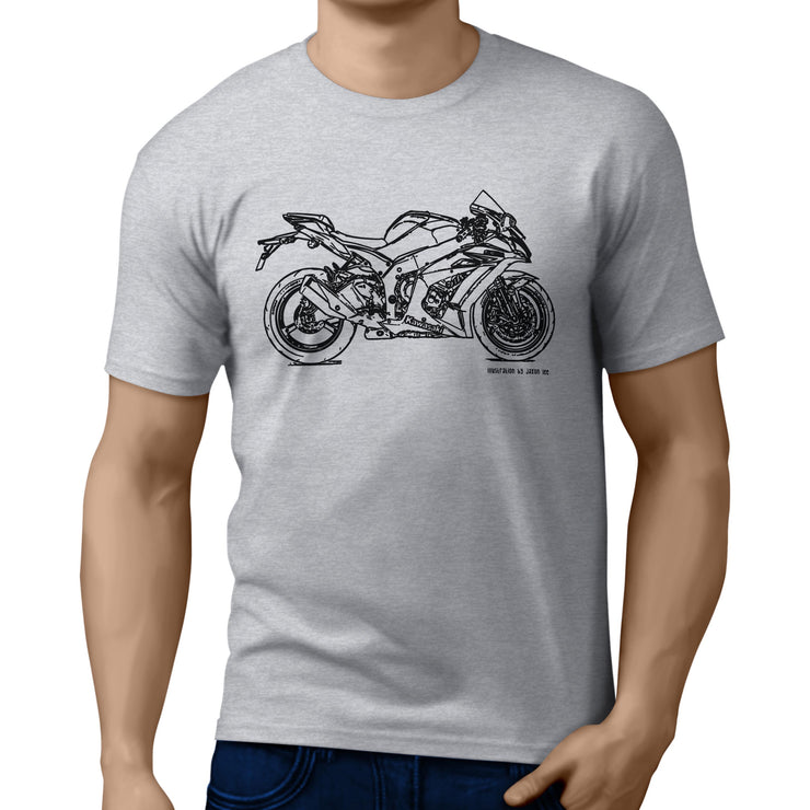 JL Illustration For A Kawasaki Ninja ZX10R 2016 Motorbike Fan T-shirt