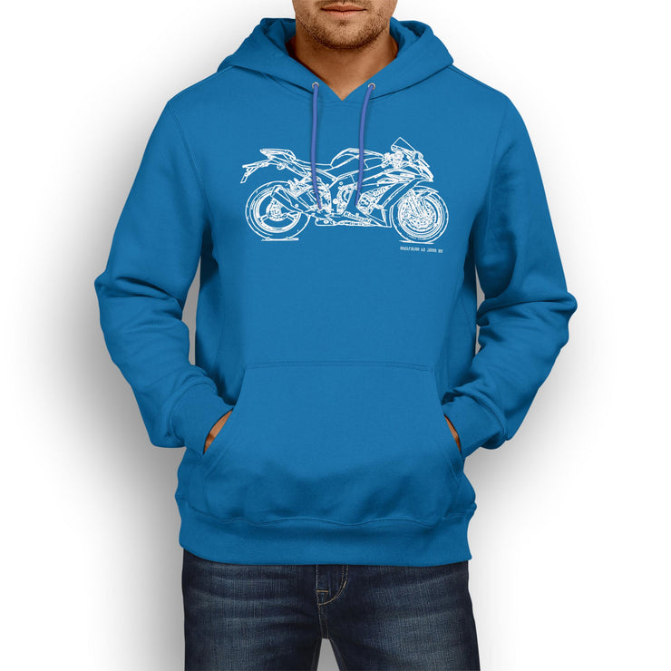 JL Illustration For A Kawasaki Ninja ZX10R 2016 Motorbike Fan Hoodie