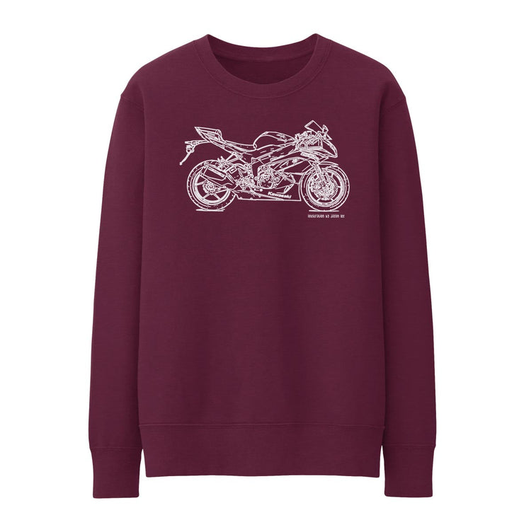 JL Illustration For A Kawasaki Ninja ZX6R B Motorbike Fan Jumper