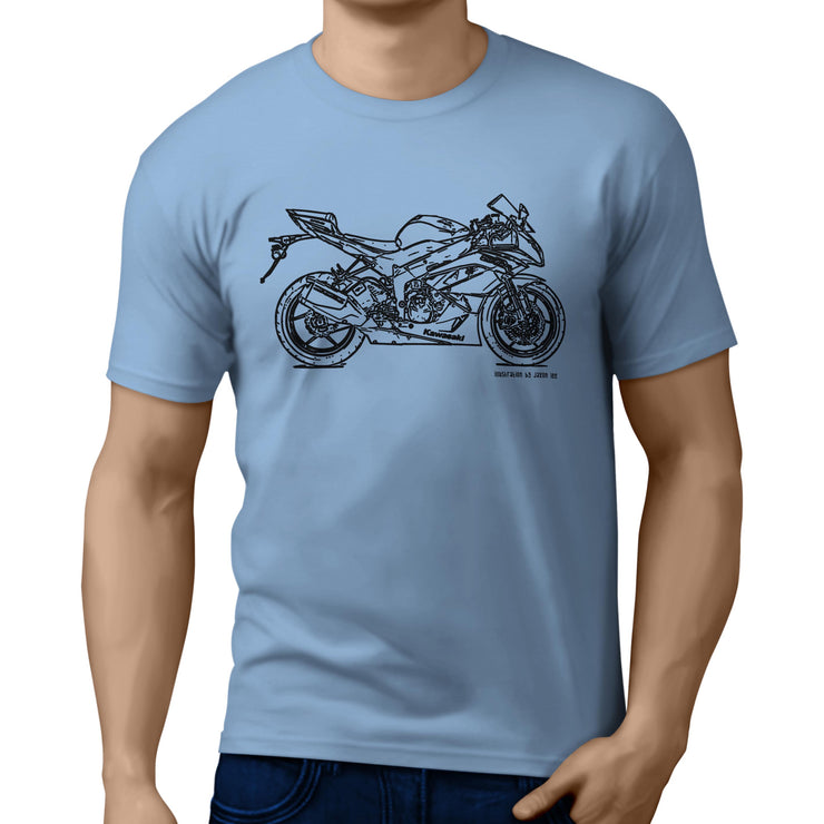 JL Illustration For A Kawasaki Ninja ZX6R B Motorbike Fan T-shirt