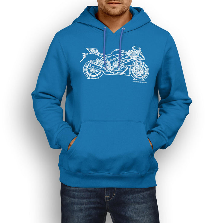 JL Illustration For A Kawasaki Ninja ZX6R B Motorbike Fan Hoodie