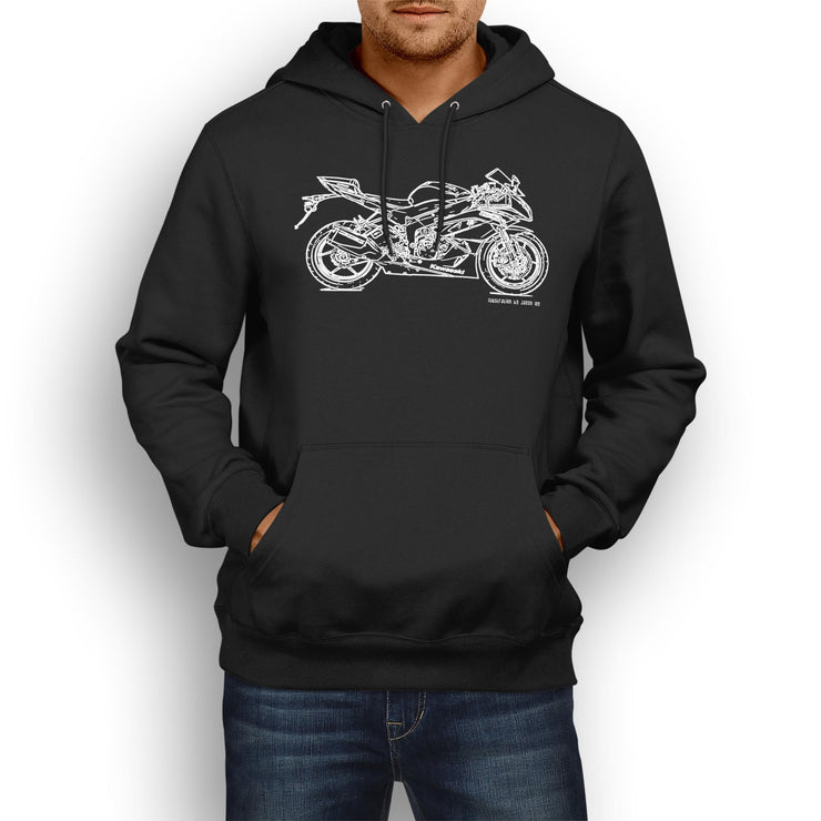 JL Illustration For A Kawasaki Ninja ZX6R B Motorbike Fan Hoodie