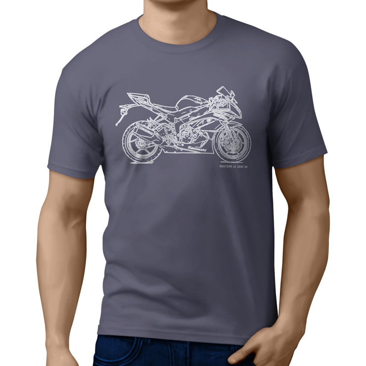 JL Illustration For A Kawasaki Ninja ZX6R B Motorbike Fan T-shirt