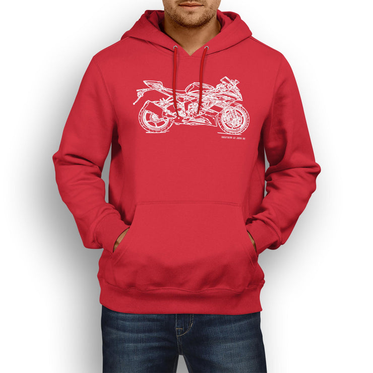 JL Illustration For A Kawasaki Ninja ZX 6R KRT Motorbike Fan Hoodie