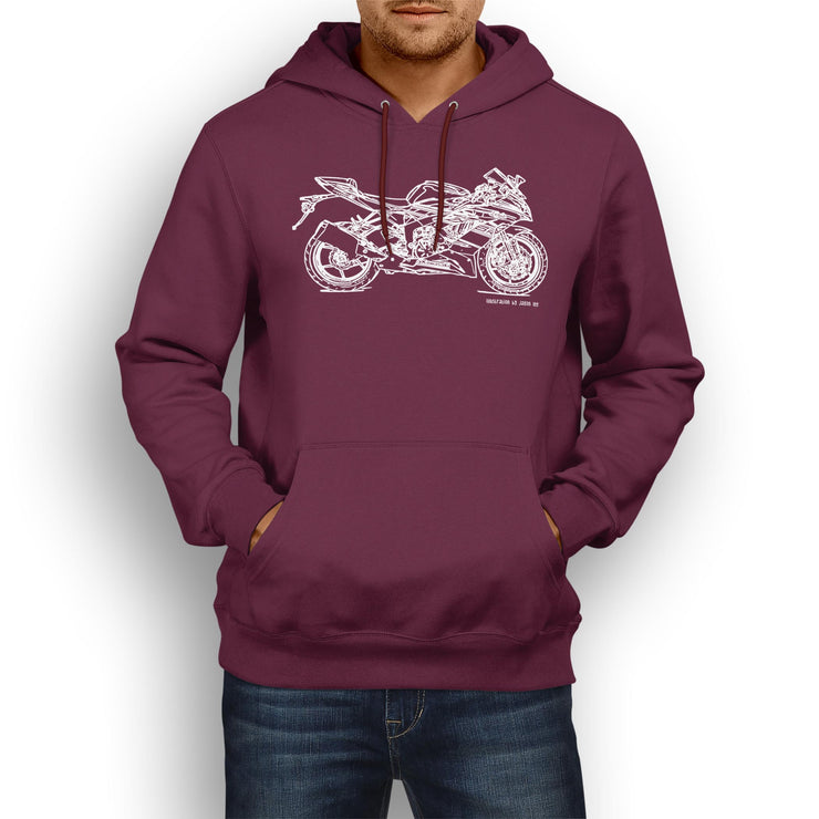 JL Illustration For A Kawasaki Ninja ZX 6R KRT Motorbike Fan Hoodie