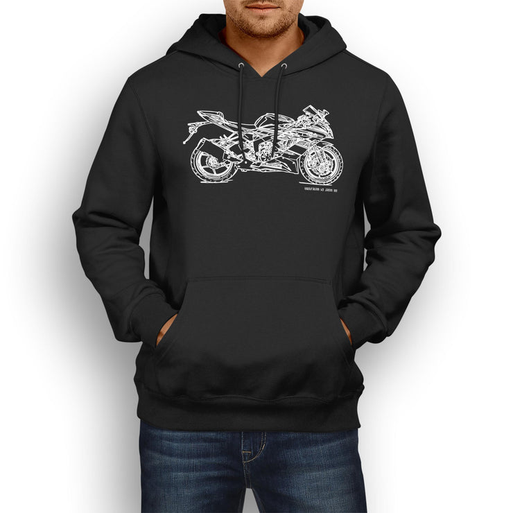 JL Illustration For A Kawasaki Ninja ZX 6R KRT Motorbike Fan Hoodie