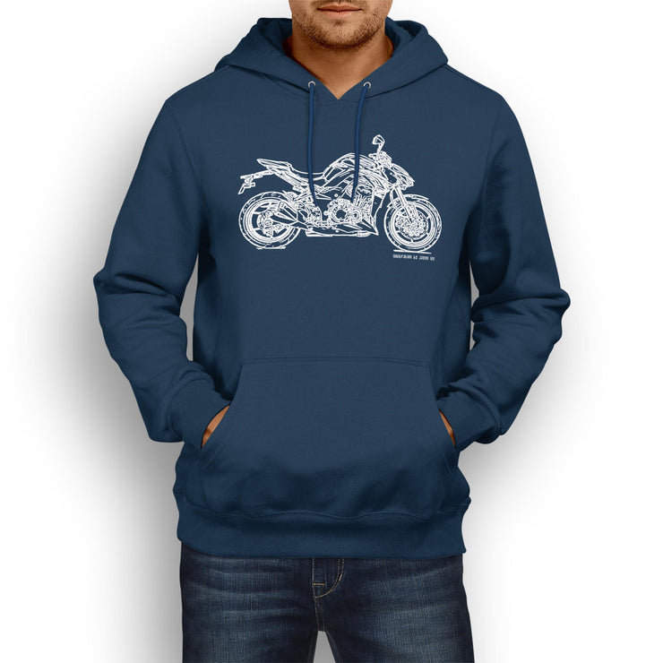 JL Illustration For A Kawasaki Z1000 Motorbike Fan Hoodie