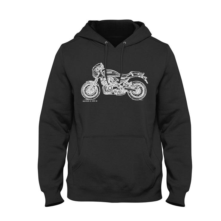 JL Illustration For A Kawasaki Z900 RS CAFE Motorbike Fan Hoodie